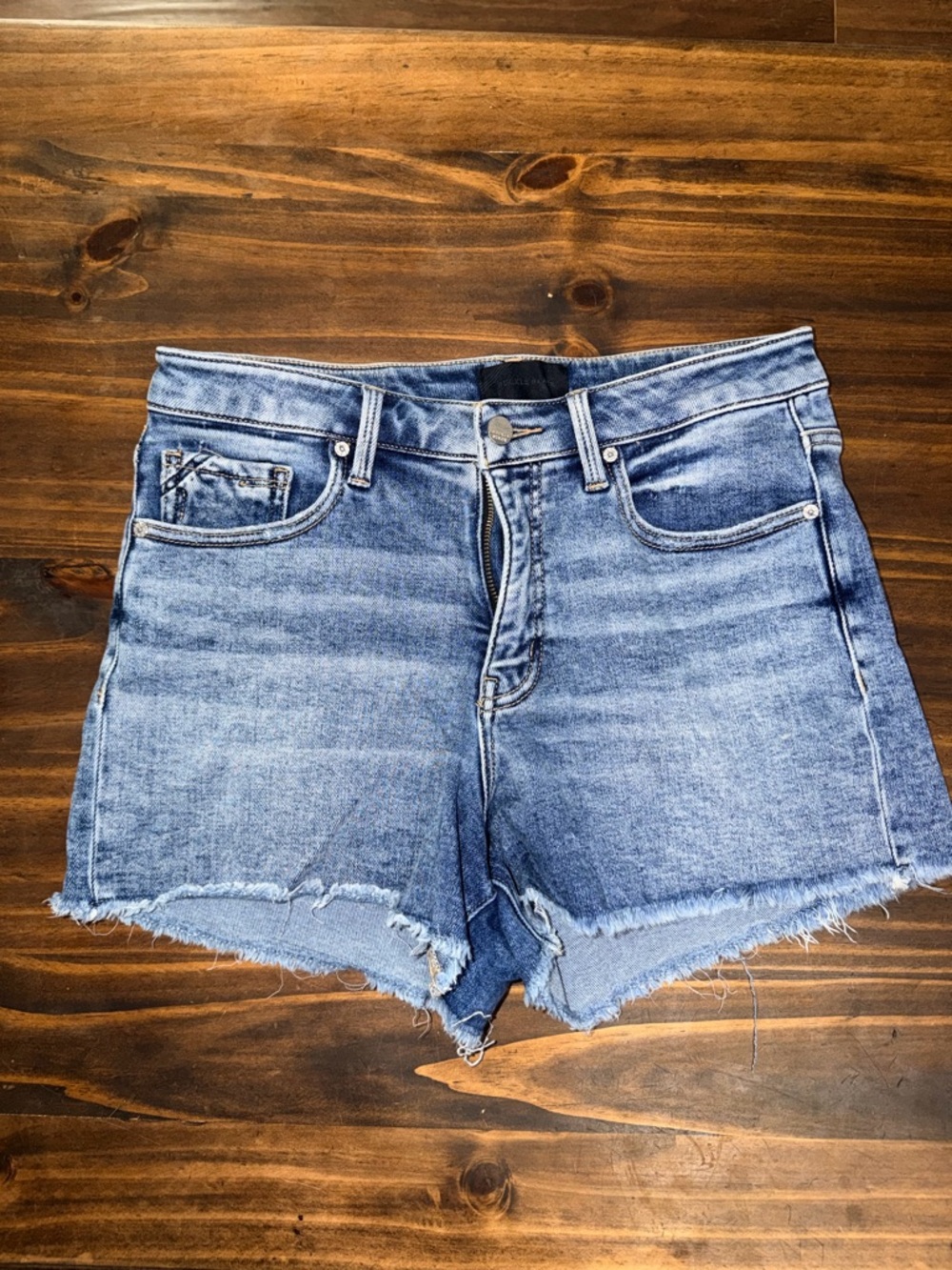 Buckle Black High Waisted Frayed Hem Shorts